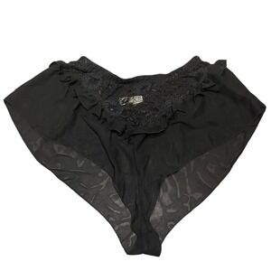 Vintage Victoria's Secret Gold Label Panty Shorts Butterfly Large Black NWOT